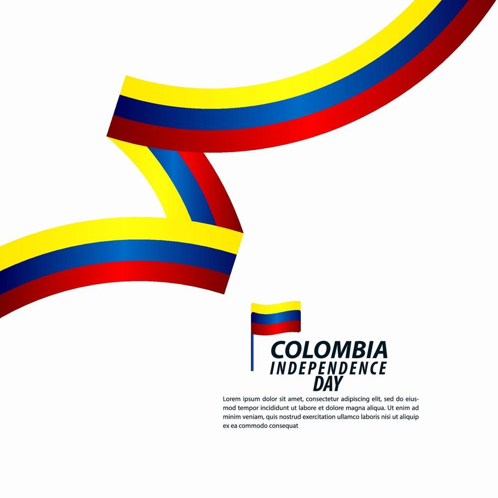 illustrazione di progettazione del modello di vettore di celebrazione del giorno dell'indipendenza della colombia