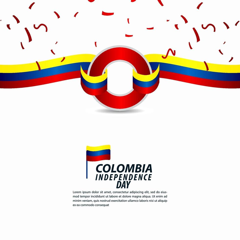 illustrazione di progettazione del modello di vettore di celebrazione del giorno dell'indipendenza della colombia