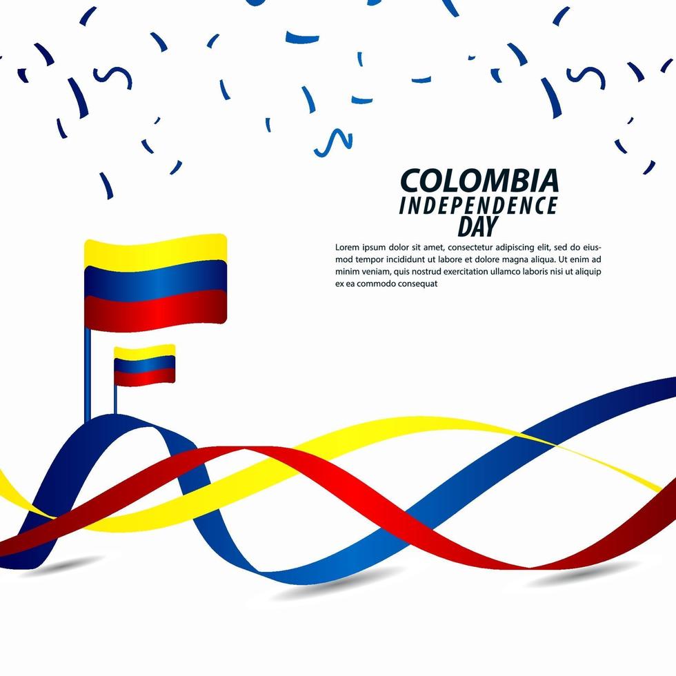 illustrazione di progettazione del modello di vettore di celebrazione del giorno dell'indipendenza della colombia