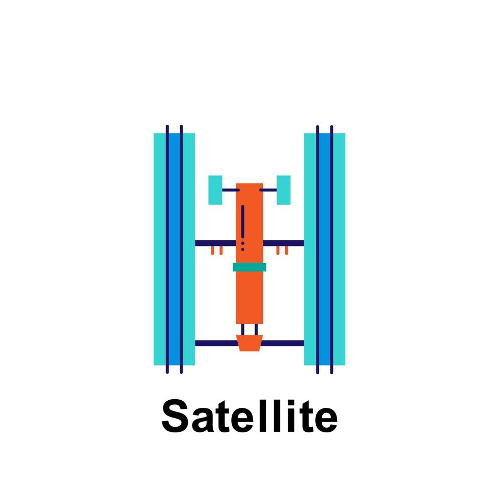 spazio, satellitare colore vettore icona illustrazione