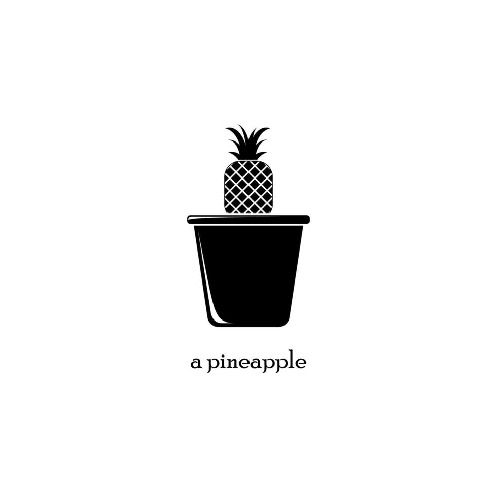 un' ananas nel pentola vettore icona illustrazione