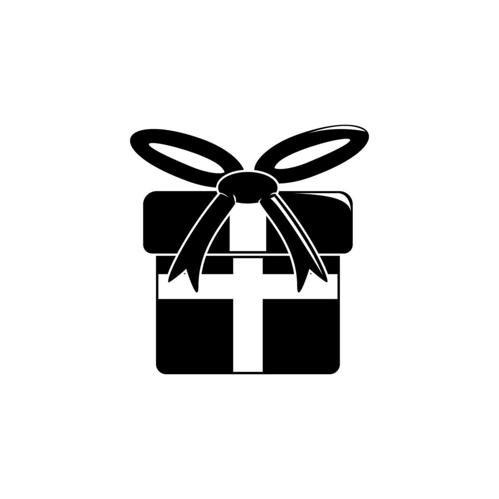scatola con arco vettore icona illustrazione