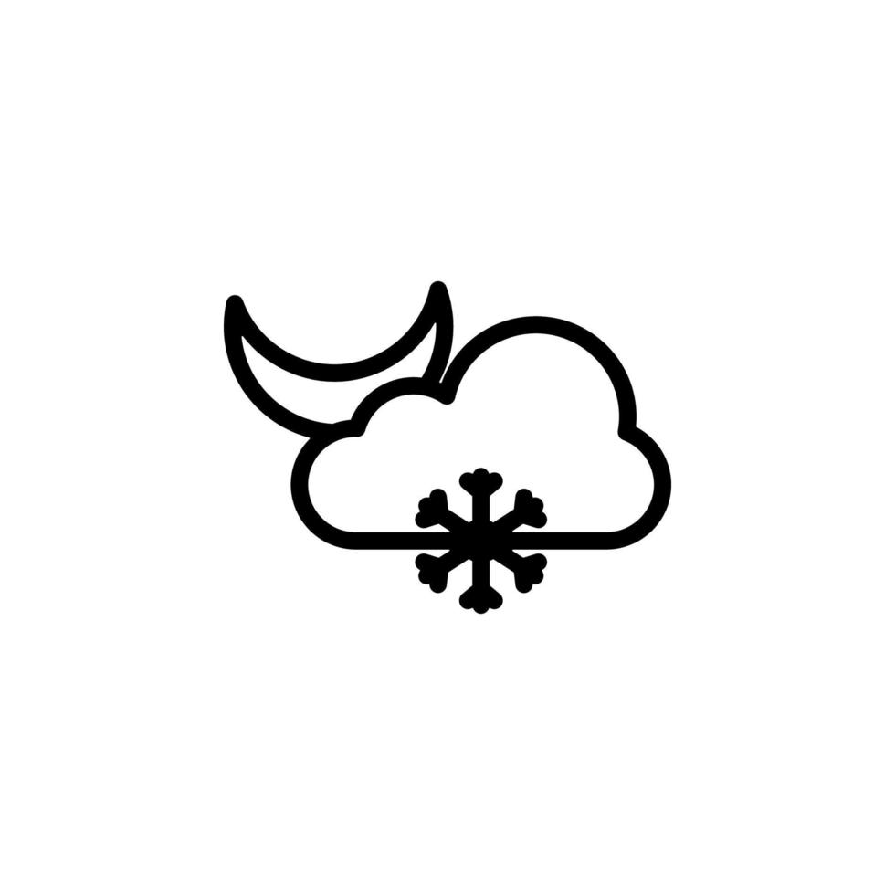 nuvoloso Luna neve cartello vettore icona illustrazione