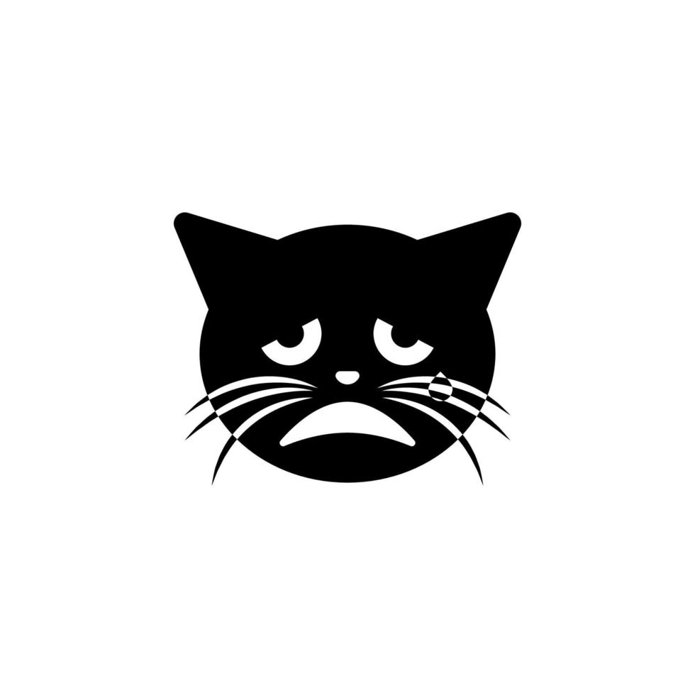 no umore pianto gatto vettore icona illustrazione