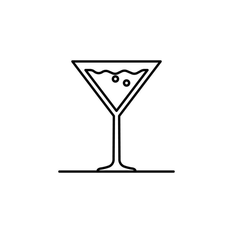 cocktail, bere, Martini bicchiere vettore icona illustrazione