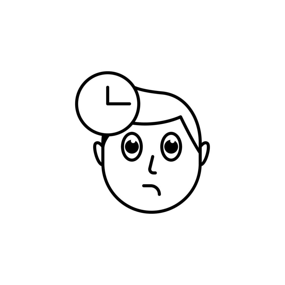 umano viso personaggio mente nel tempo vettore icona illustrazione