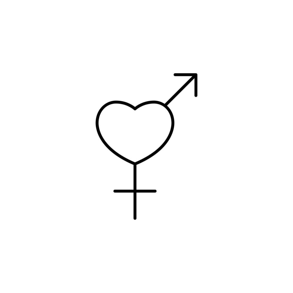 cuore femmina e maschio segni vettore icona illustrazione