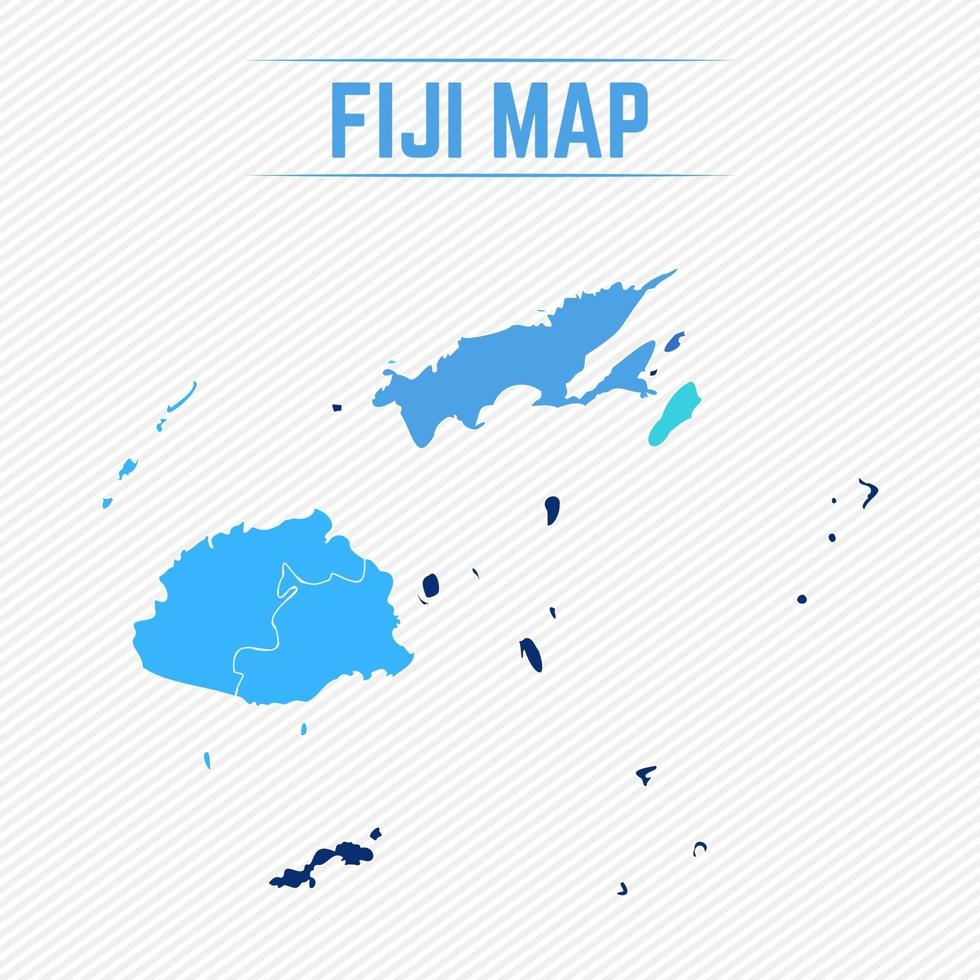 mappa dettagliata delle Fiji con le regioni vettore