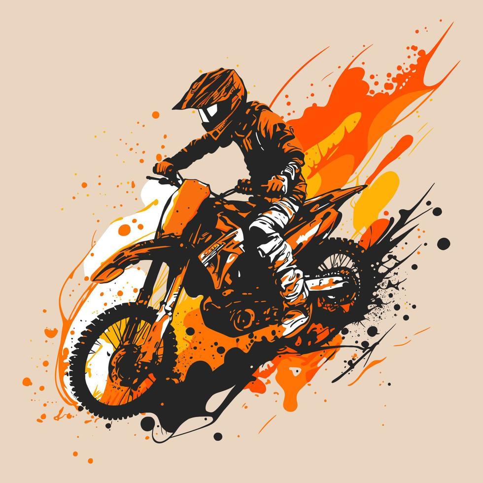sporco bicicletta motocross cavaliere. estremo sport vettore illustrazione