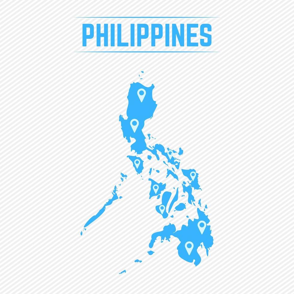 Filippine semplice mappa con le icone della mappa vettore