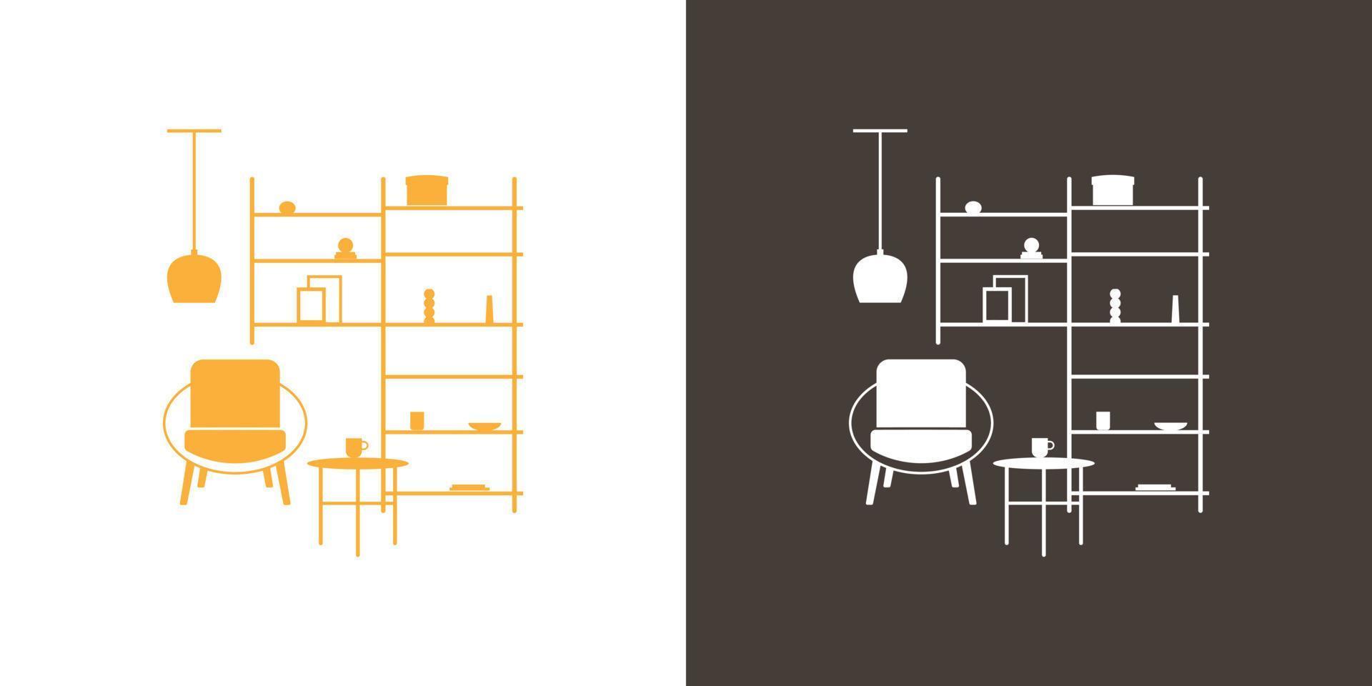 moderno mobilia e interno design. vettore illustrazione nel di moda lineare stile.