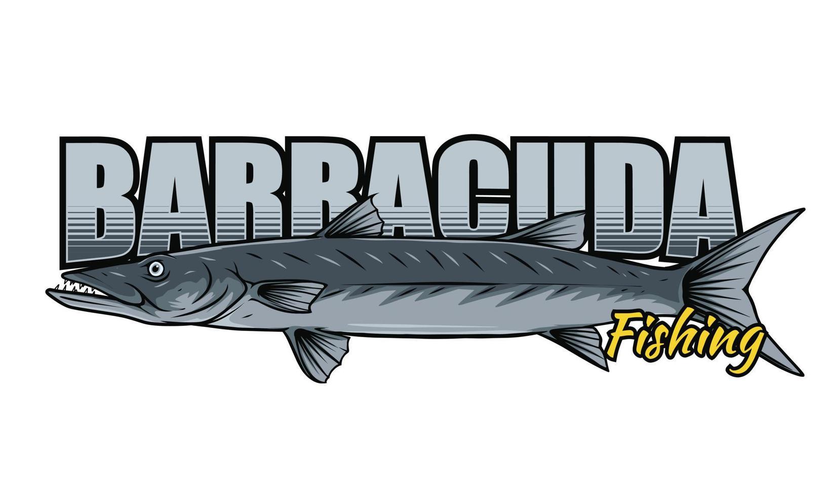 Barracuda pesca logo concetto vettore