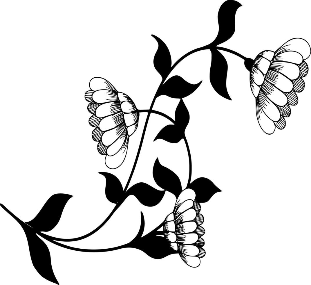 vettore silhouette di fiori su bianca sfondo