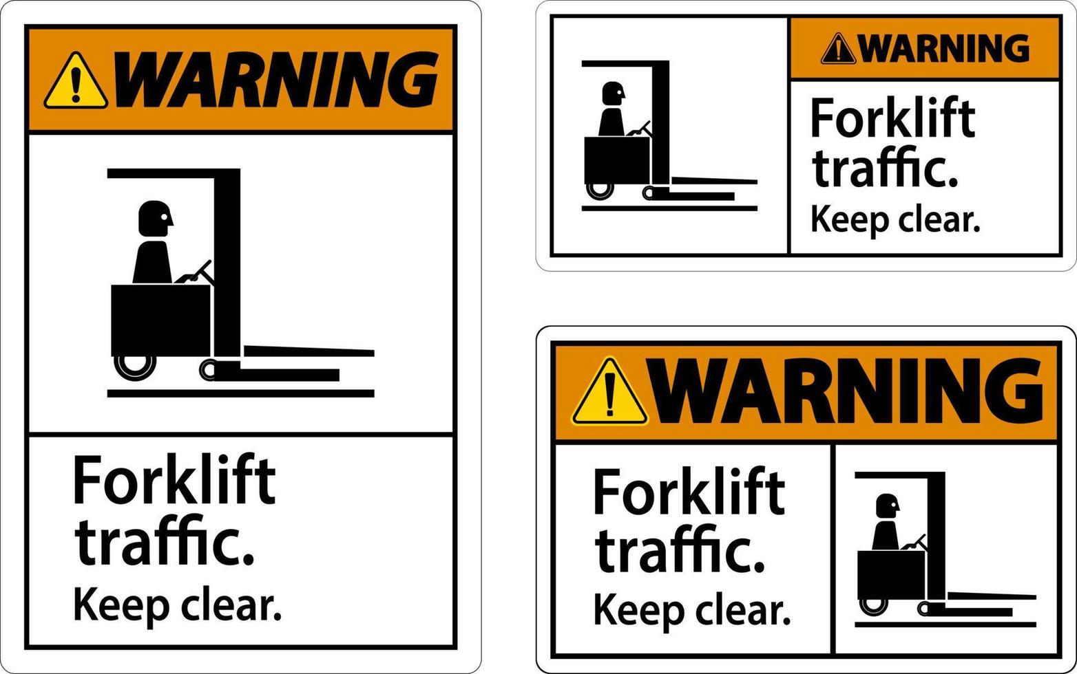 avvertimento carrello elevatore a forca traffico mantenere chiaro cartello vettore