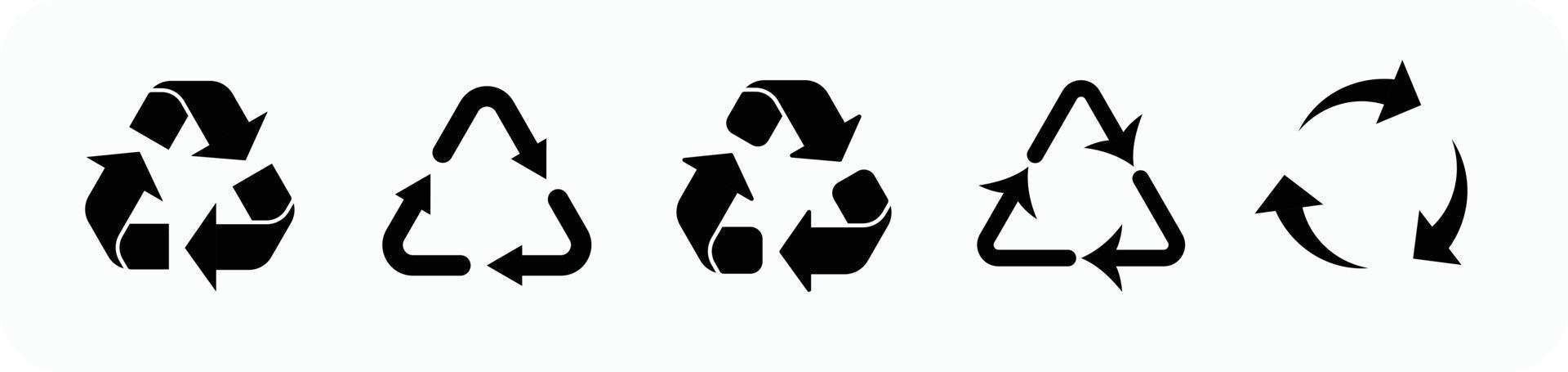 riciclare icona impostare. riciclabile cartello icone impostato eps10 - vettore