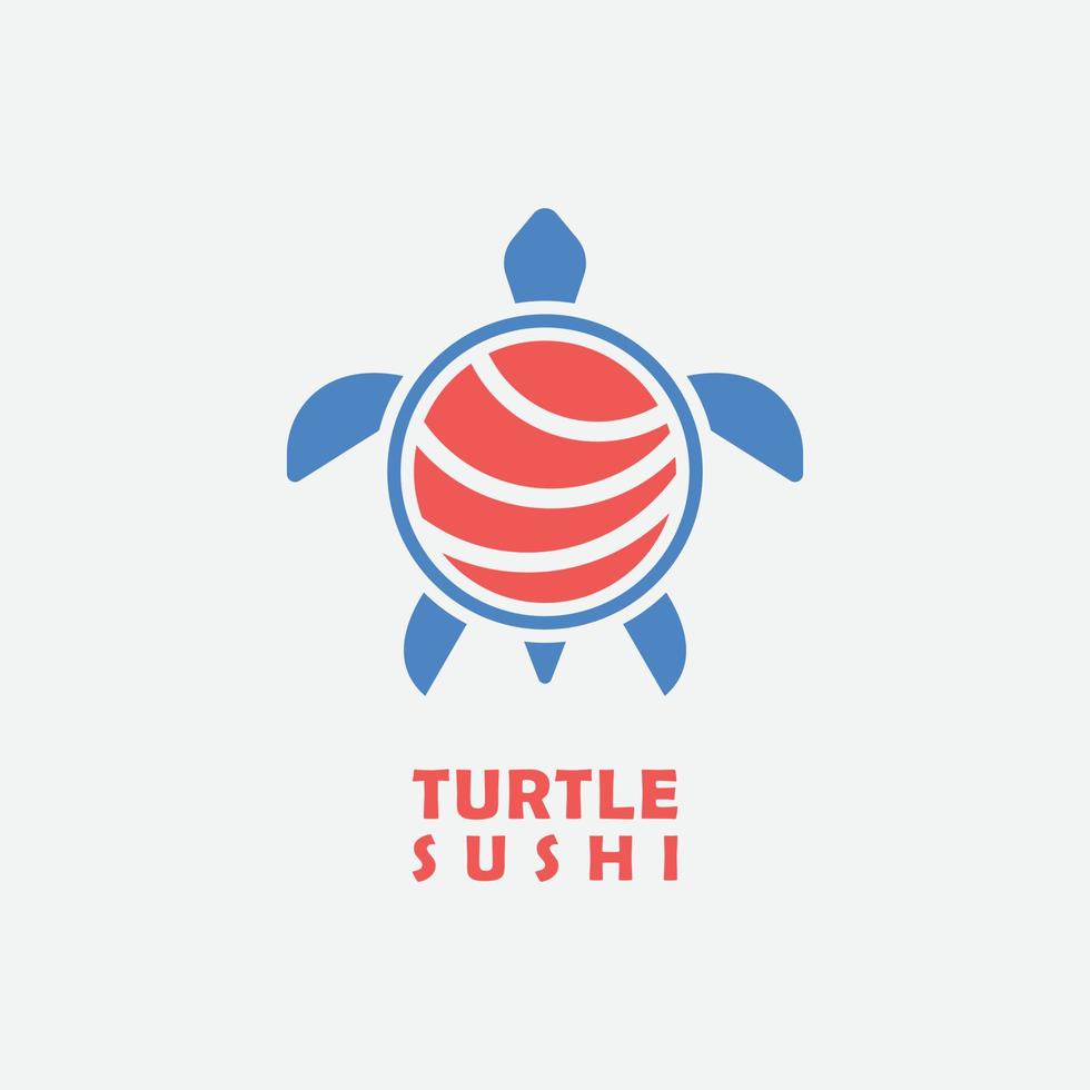 elegante tartaruga Sushi logo icona vettore