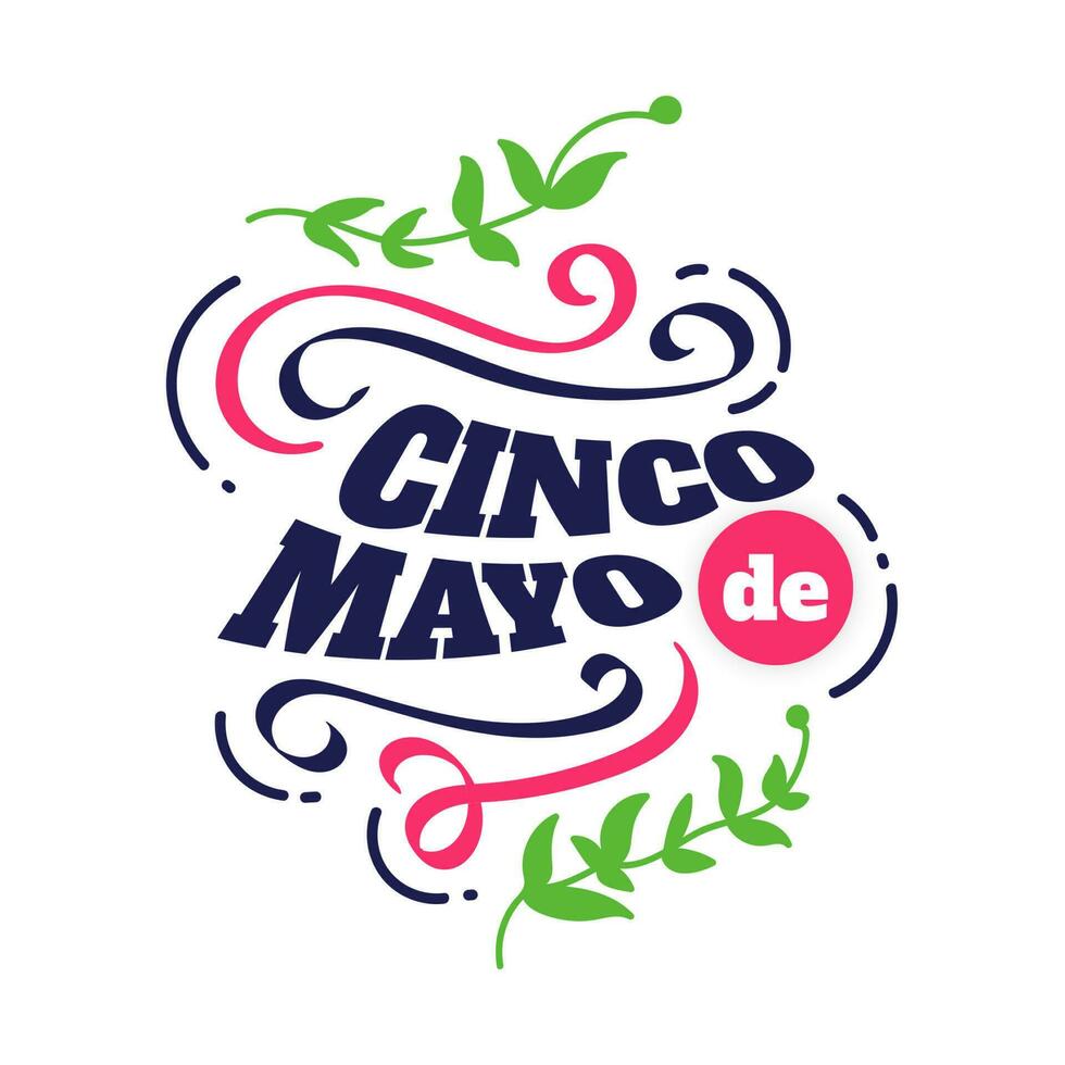 colorato cinco de mayo scritta. può essere Usato per striscione, manifesto, e saluto carta vettore