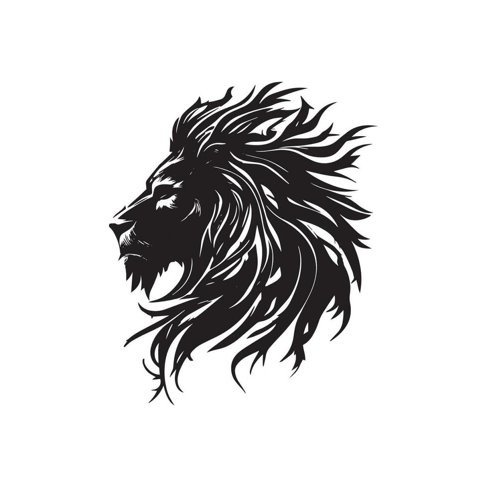 elegante nero Leone logo su un' bianca sfondo - vettore