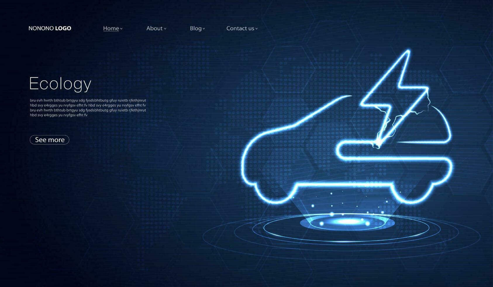 elettrico auto con fulmine icona simbolo, ev macchina, verde ibrido veicoli ricarica punto logotipo, eco amichevole veicolo concetto, futuristico tecnologia con turchese neon splendore per sito web, mobile app. vettore