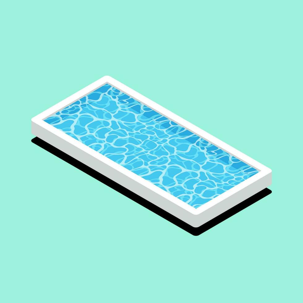 3d isometrico rettangolo nuoto piscina illustrazione vettore