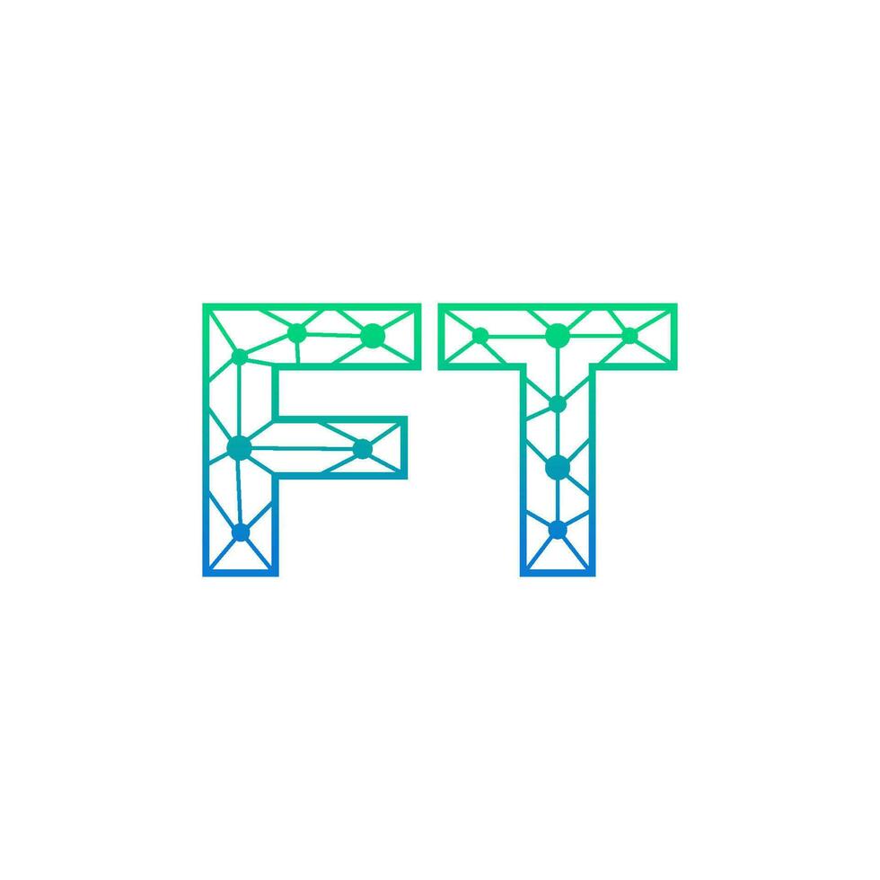astratto lettera ft logo design con linea punto connessione per tecnologia e digitale attività commerciale azienda. vettore