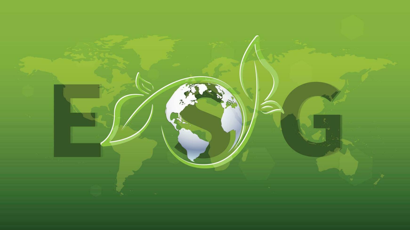 esg - ambientale, sociale e aziendale governo bandiera informazione tecnologia verde attività commerciale icona rinnovabile ambiente, società, vettore
