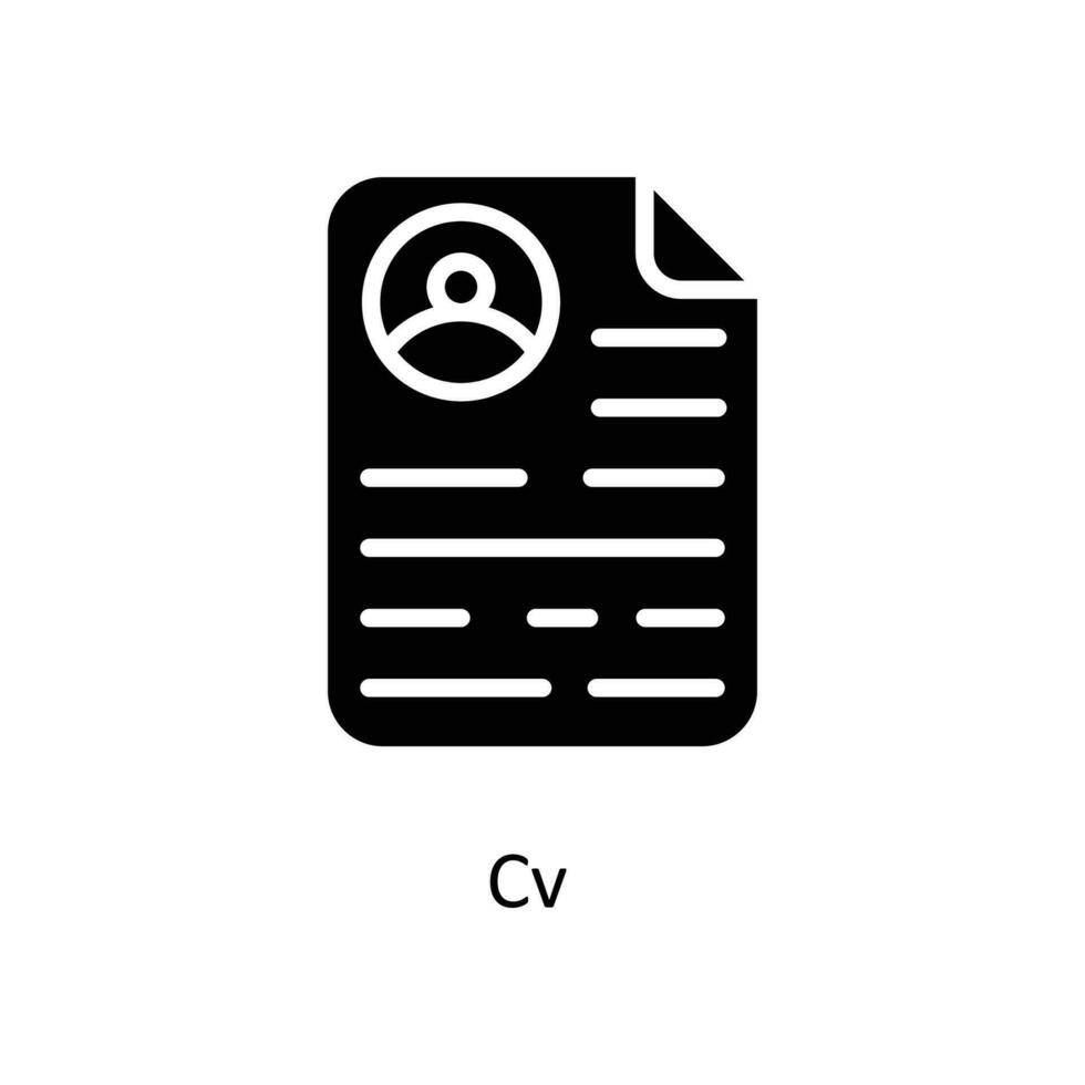CV vettore solido icone. semplice azione illustrazione azione