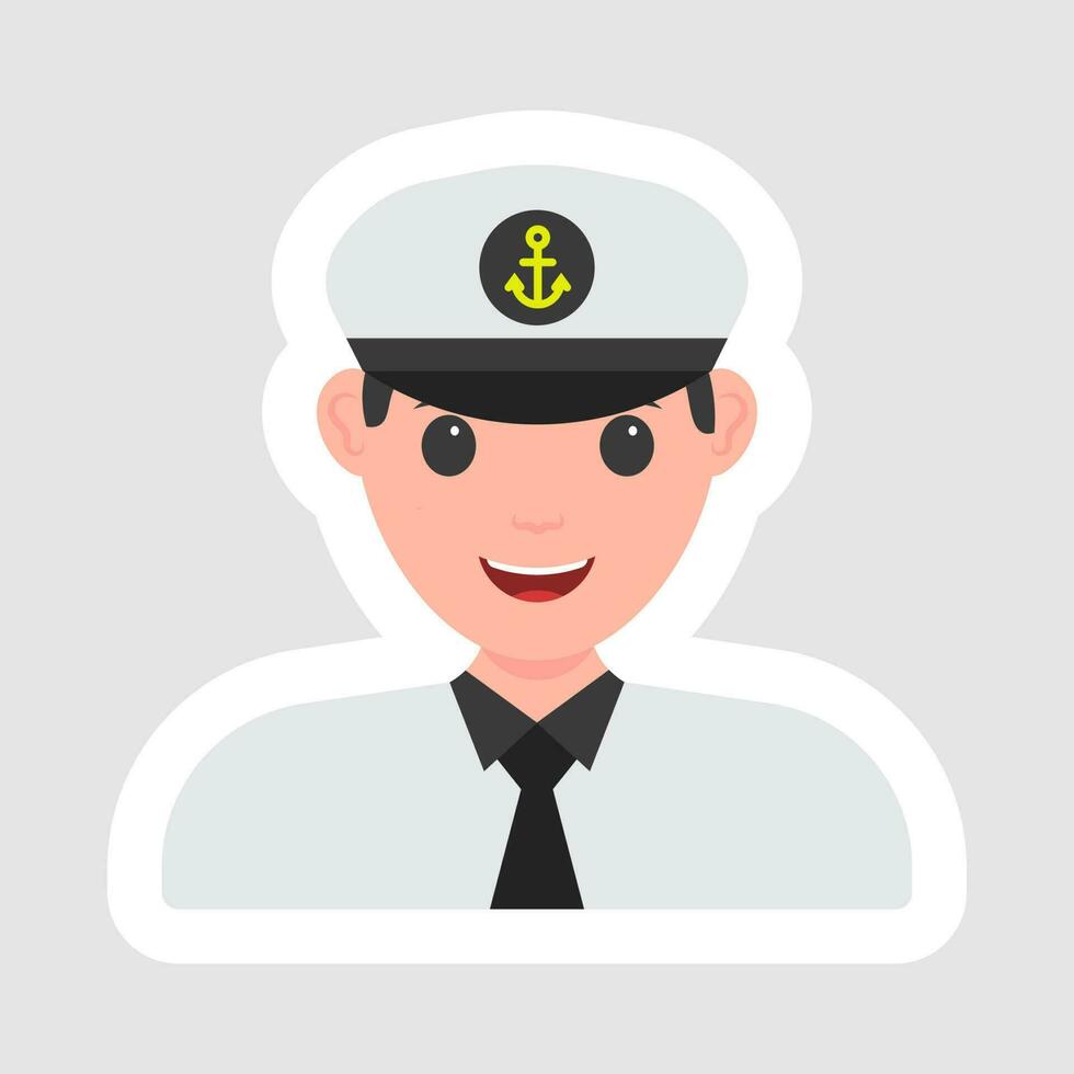 etichetta stile maschio Marina Militare personaggio su grigio sfondo. vettore