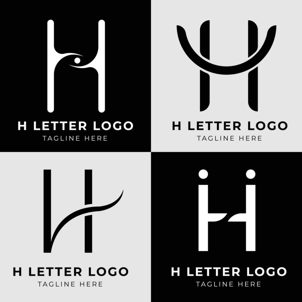 h moderno lettera logo design concetto vettore