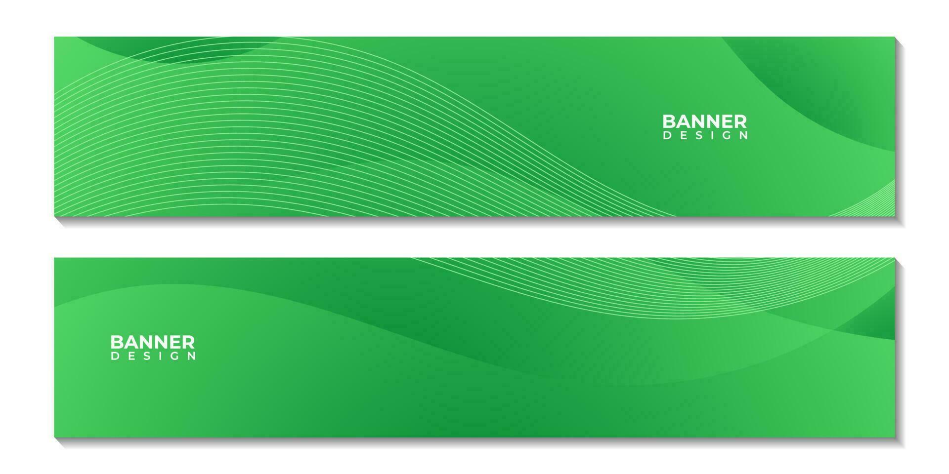 un' impostato di banner astratto verde biologico colorato sfondo con Linee. vettore illustrazione.