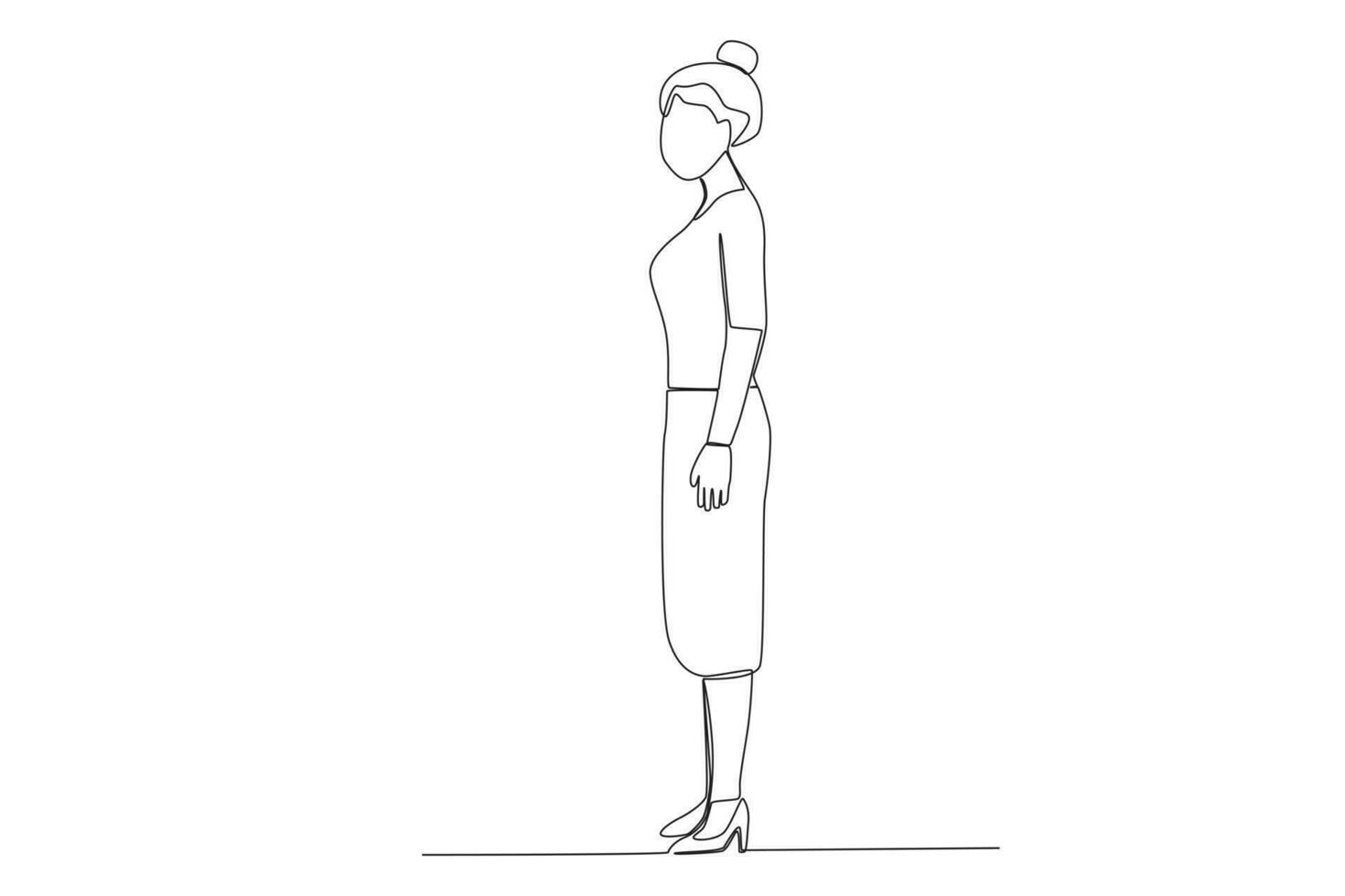 un' donna in piedi a un angolo per il gomito vettore