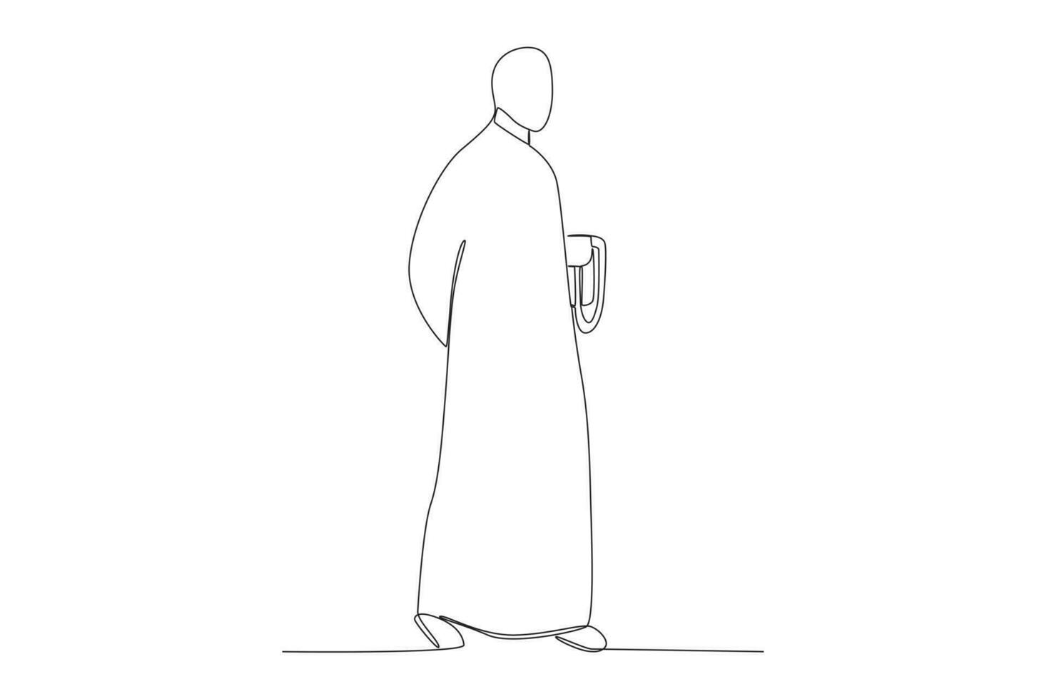 un' monaco passeggiate Tenere preghiera perline vettore