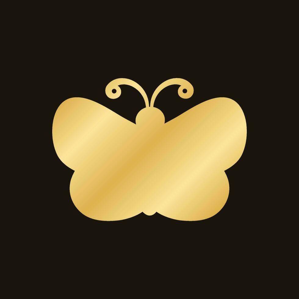 oro farfalla logo. astratto d'oro farfalla silhouette icona vettore illustrazione.