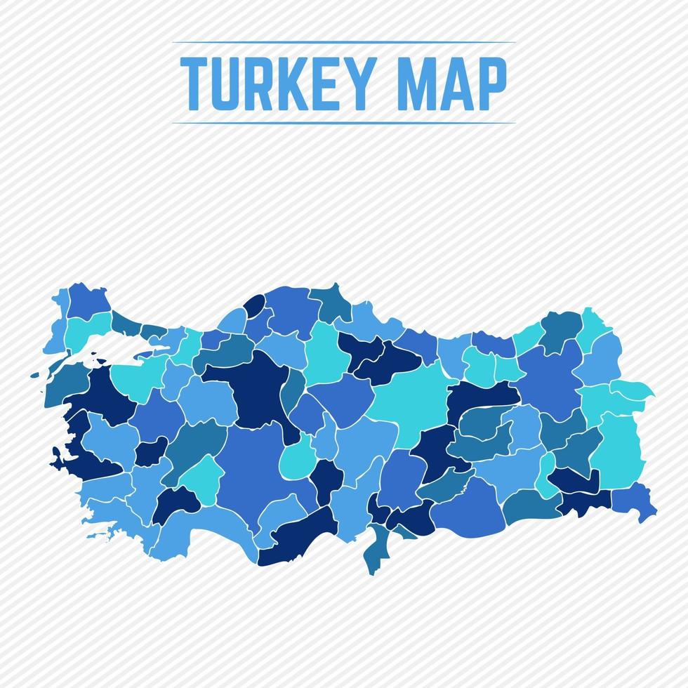Turchia mappa dettagliata con le regioni vettore