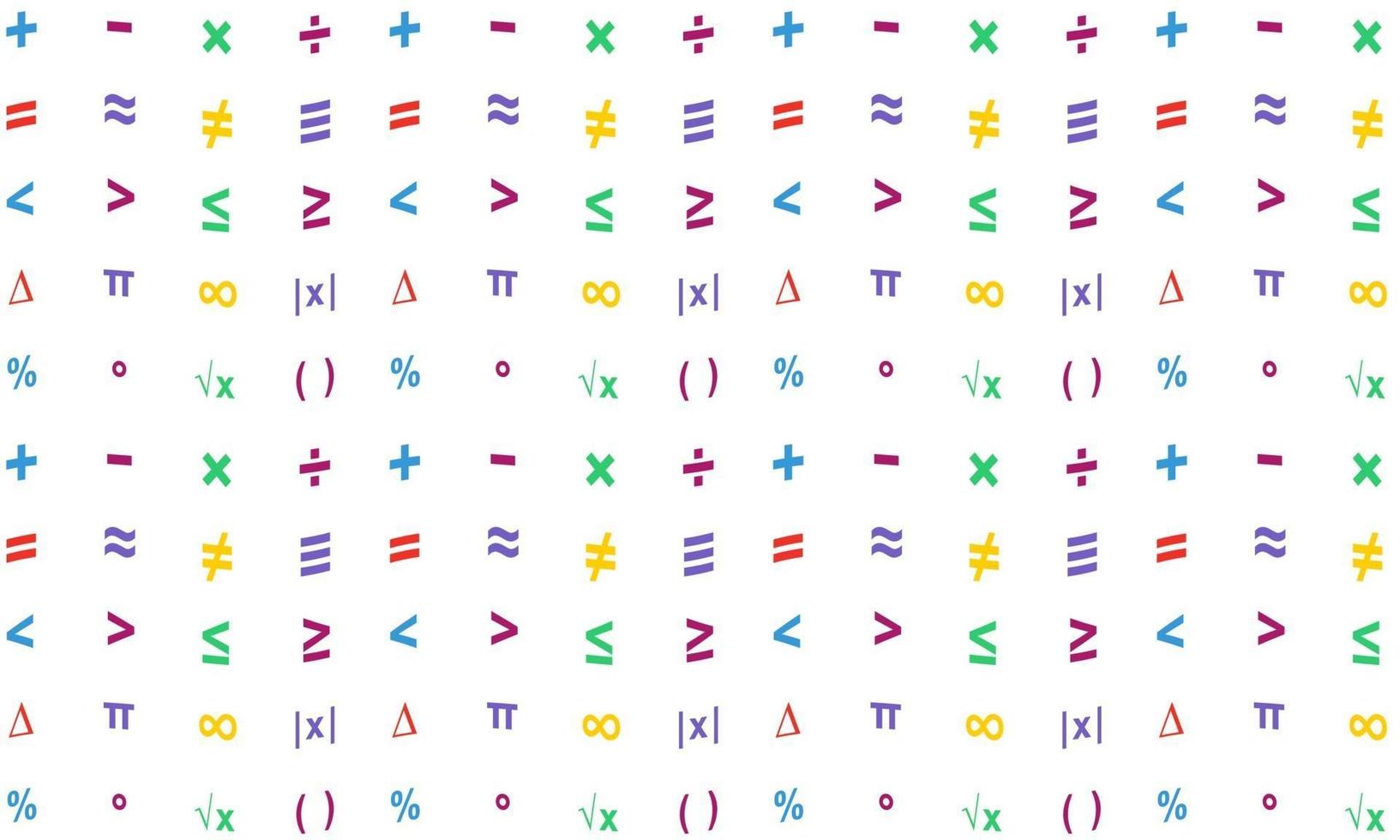 design piatto colorato modello di simbolo di matematica vettore