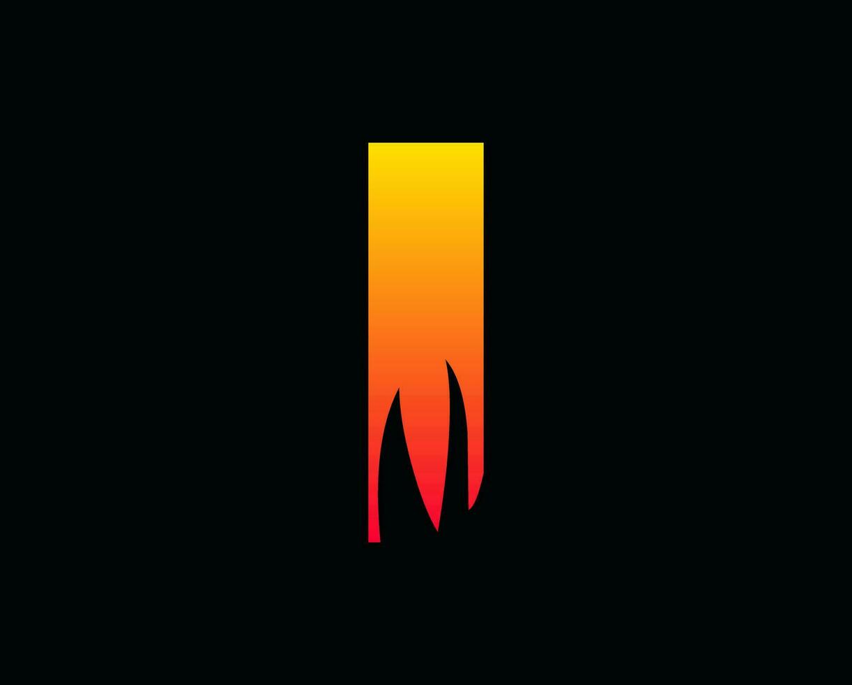 io lettera fiamma logo design fuoco logo vettore