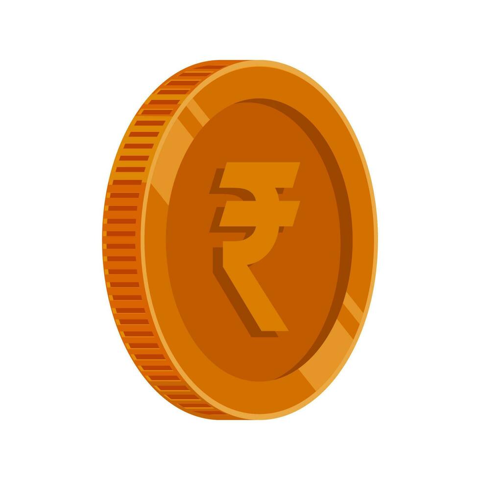 rupia India moneta bronzo i soldi rupia rame moneta simbolo vettore