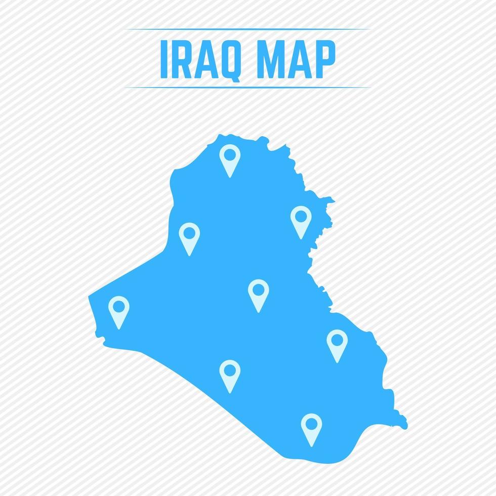 iraq mappa semplice con icone mappa vettore