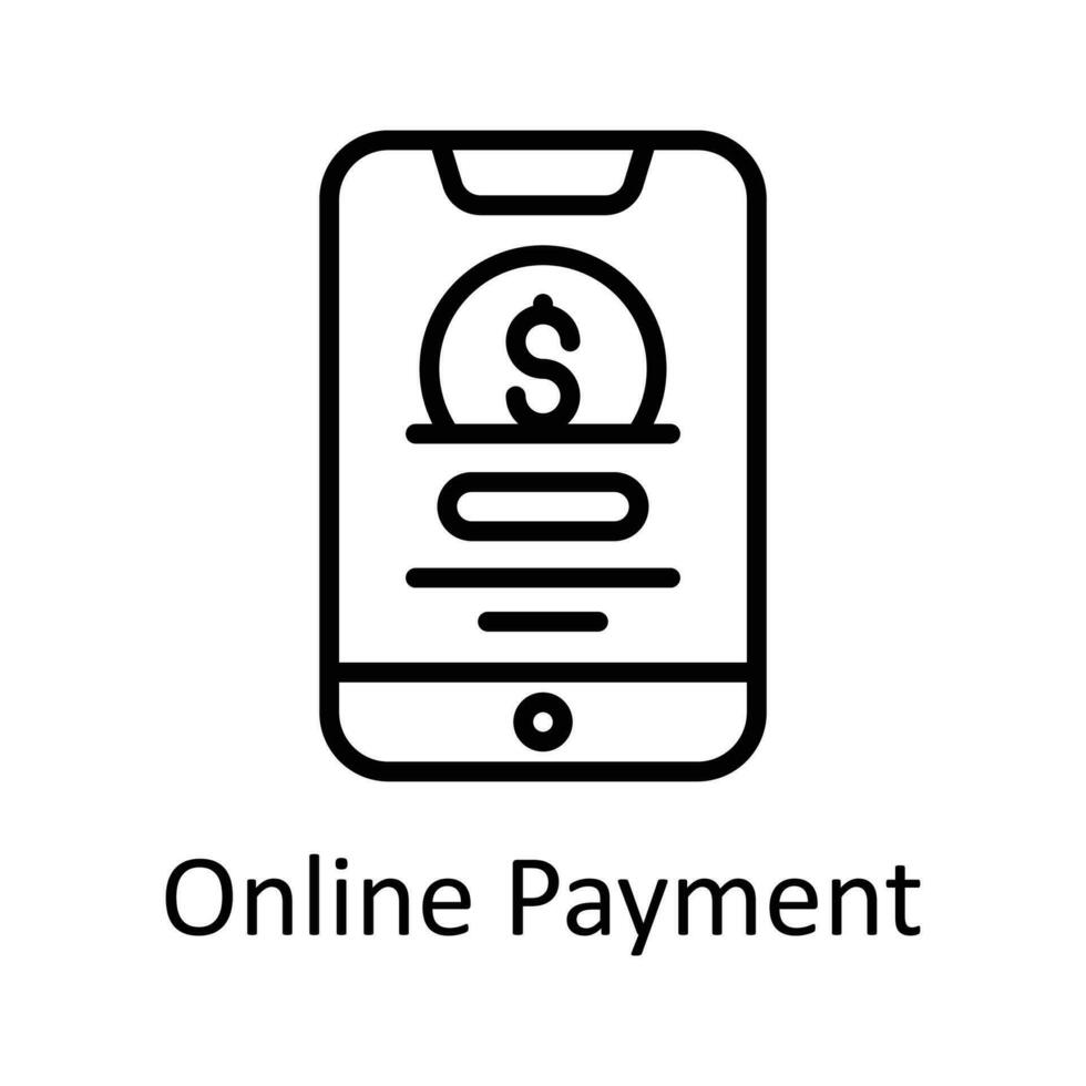 in linea pagamento vettore schema icone. semplice azione illustrazione azione