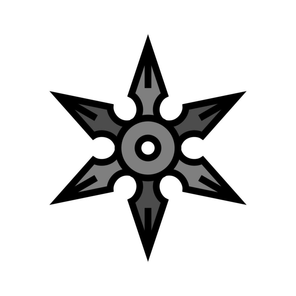 shuriken arma militare colore icona vettore illustrazione