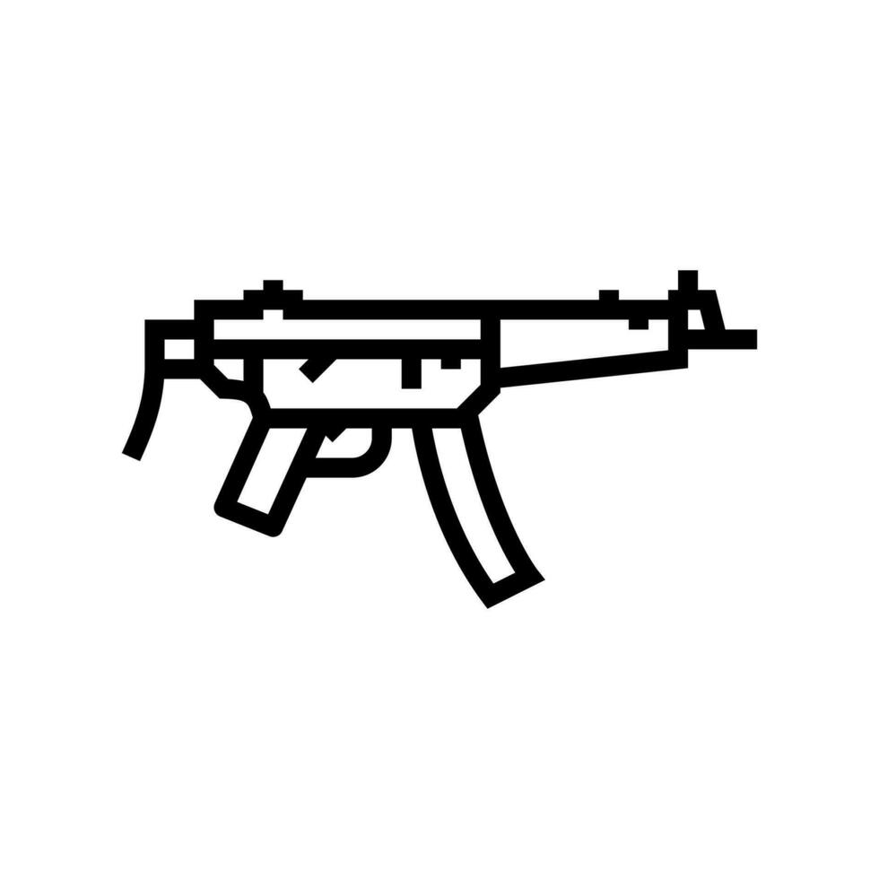 pistola arma guerra linea icona vettore illustrazione
