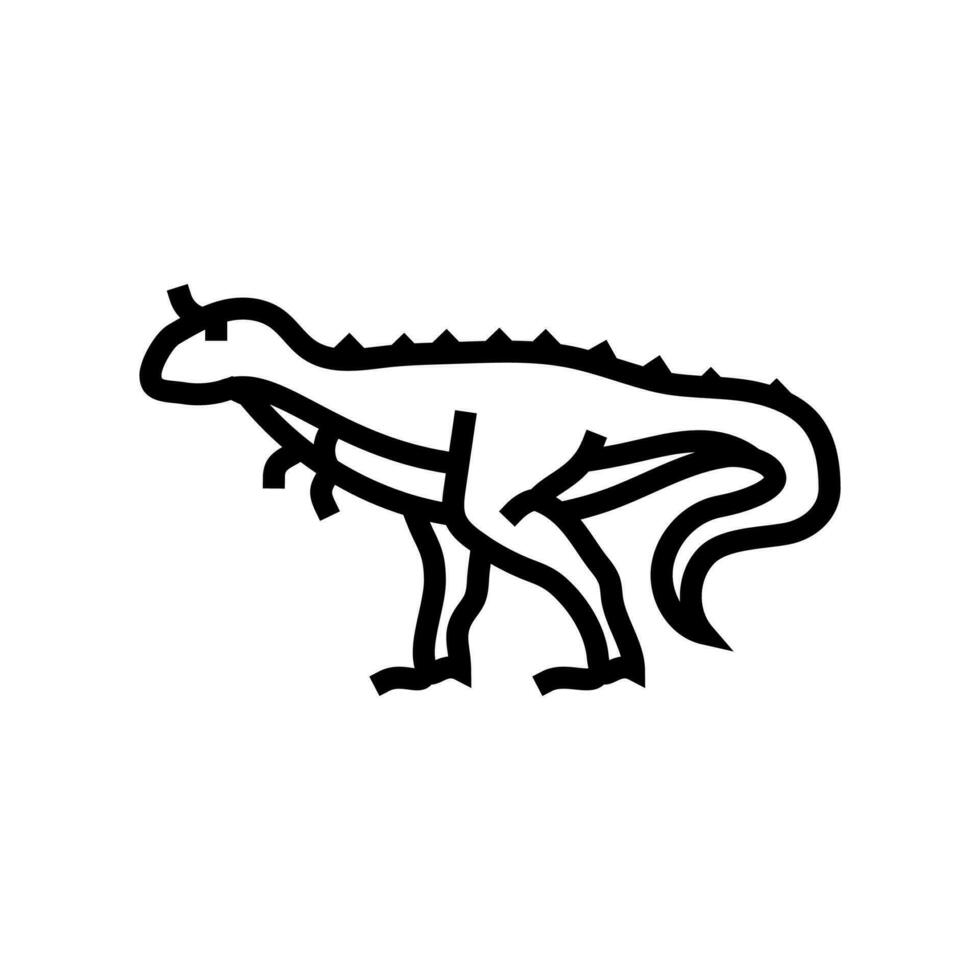 Carnotaurus dinosauro animale linea icona vettore illustrazione