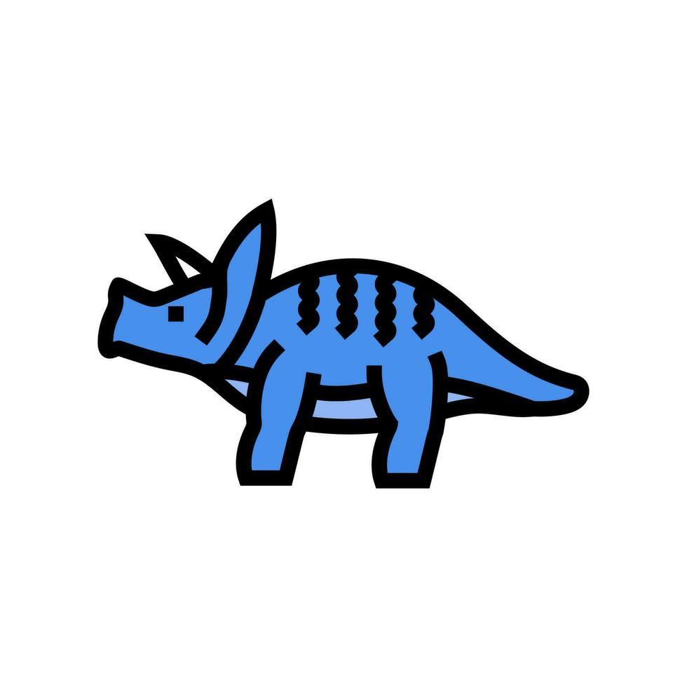 triceratopo dinosauro animale colore icona vettore illustrazione