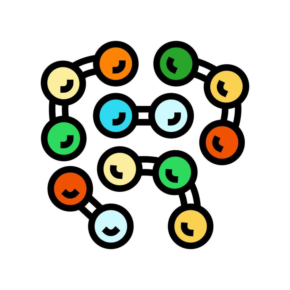 peptide obbligazioni biochimica colore icona vettore illustrazione