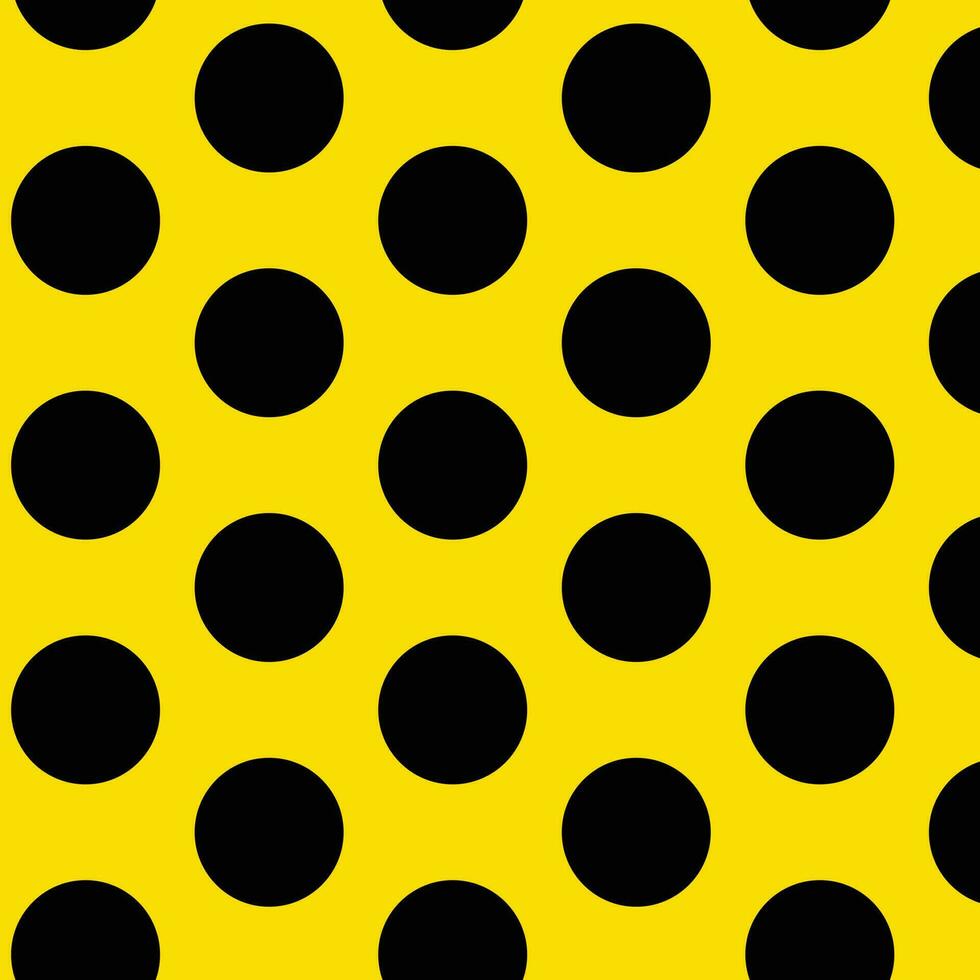 astratto senza soluzione di continuità ripetere nero polka punto modello con giallo bg. vettore