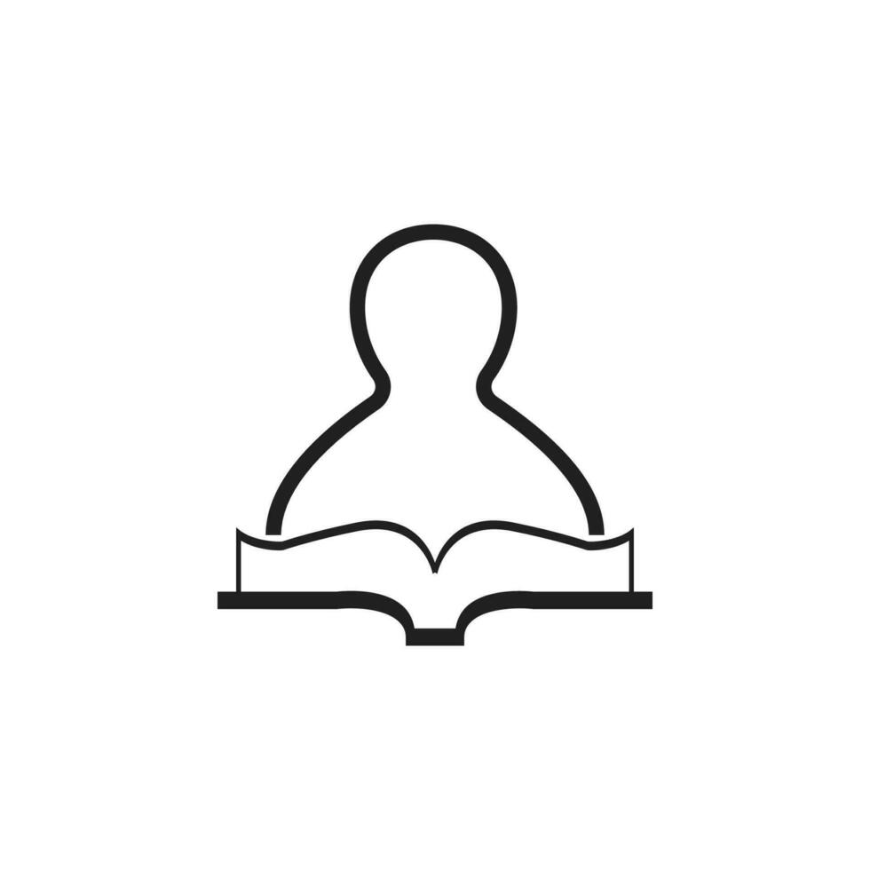 silhouette con libro vettore icona illustrazione