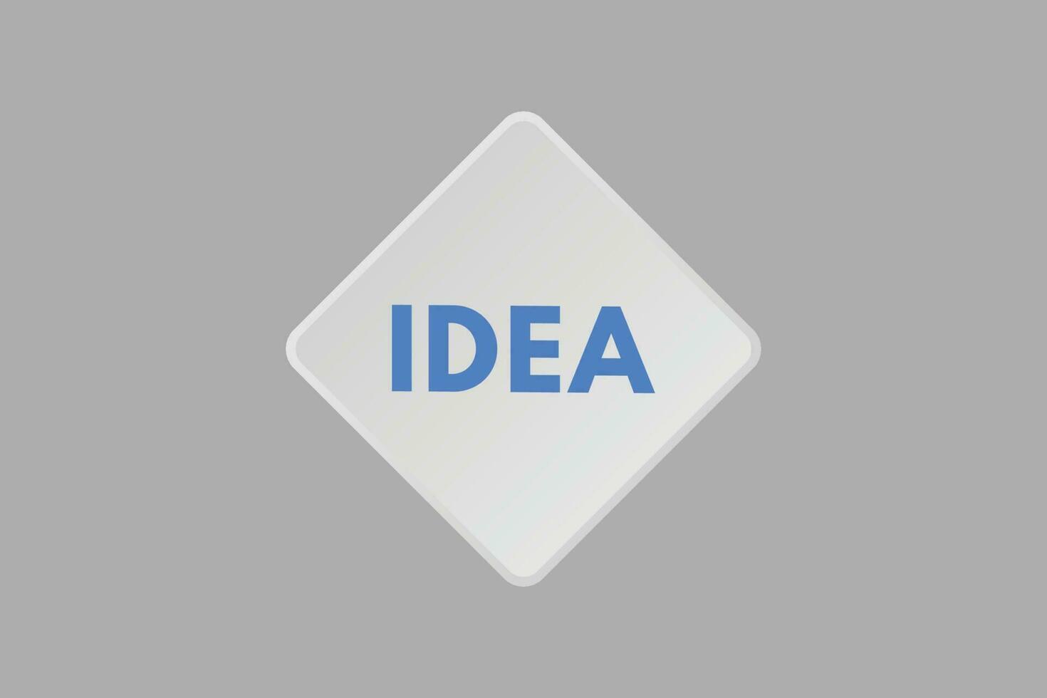 idea testo pulsante. idea cartello icona etichetta etichetta ragnatela pulsanti vettore