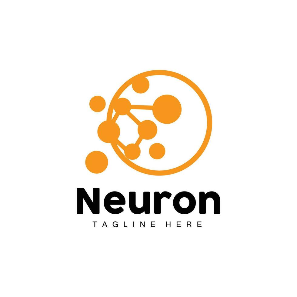 neurone logo design vettore nervo cellula illustrazione molecolare dna Salute marca