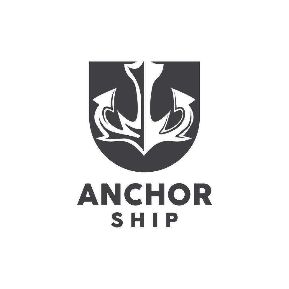 ancora logo, semplice elegante disegno, nautico nave vettore, icona simbolo illustrazione vettore