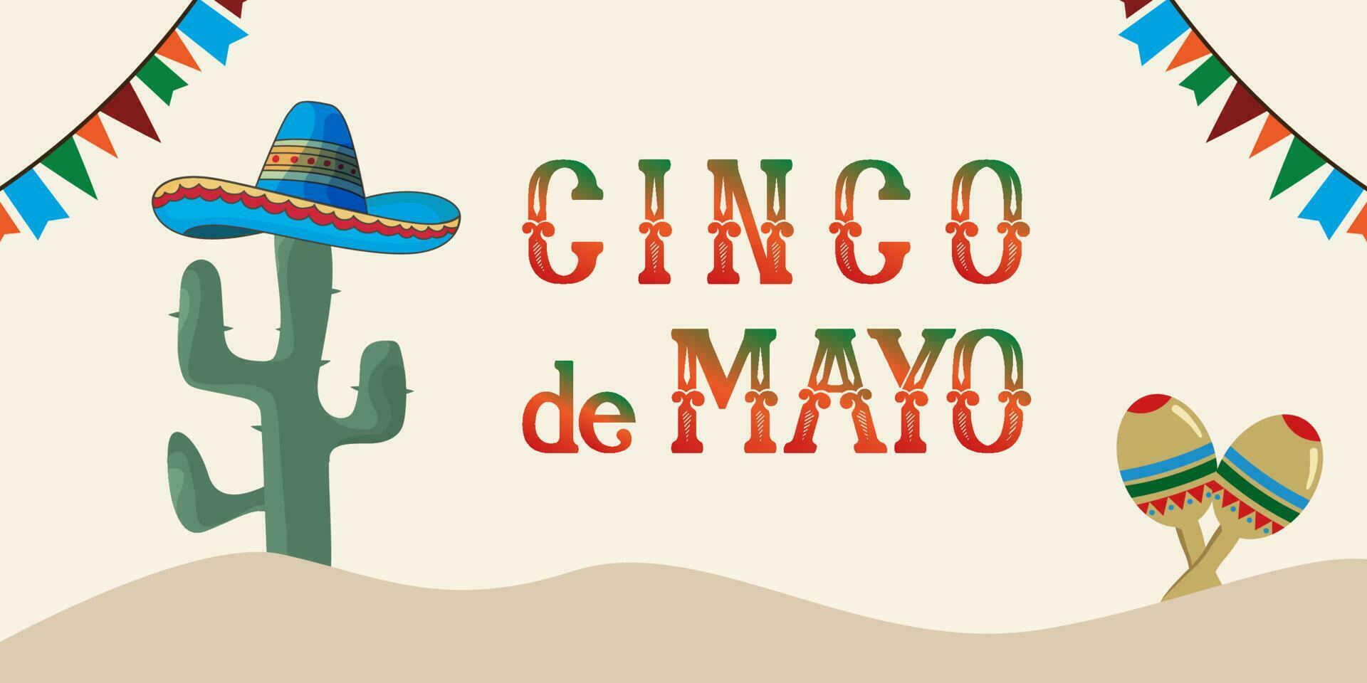 cinco de mayo bandiera modello per Messico indipendenza celebrazione con bandiere, fiori, decorazioni- Maggio 5, federale vacanza nel Messico. fiesta bandiera e manifesto design. vettore